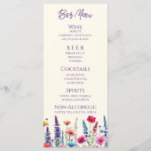 Bruiloft Diner en Bar Menu-Wildflower Symfonie Menu (Achterkant)