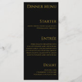 Bruiloft Diner en Bar Menu-Zwart en Goud- Menu (Voorkant)
