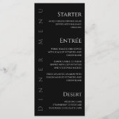 Bruiloft Diner en Bar Menu-Zwart-Wit- Menu (Voorkant)