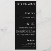 Bruiloft Diner en Bar Menu-Zwart-Wit- Menu (Voorkant)