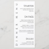 Bruiloft Diner en Bar Menu-Zwart-Wit- Menu (Voorkant)