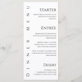 Bruiloft Diner en Bar Menu-Zwart-Wit- Menu