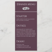 Bruiloft Diner en Drink Menu-Wijn en Wit- Menu (Voorkant)