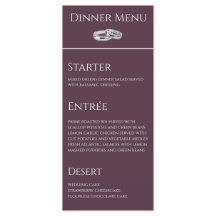 Bruiloft Diner en Drink Menu-Wijn en Wit-