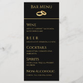 Bruiloft Diner en Drink Menu-Zwart en Goud- Menu (Achterkant)