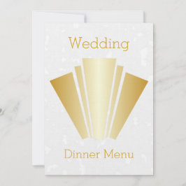 Bruiloft Diner Menu Gouden Art Deco Kaart