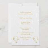 Bruiloft Diner Menu Goudkleurige Hart Vlinder Kaart (Achterkant)