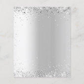 Bruiloft diner menu zilveren roze bloemen budget (Achterkant)