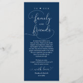 Bruiloft diner, plaats instelling dank u kaart (Voorkant)