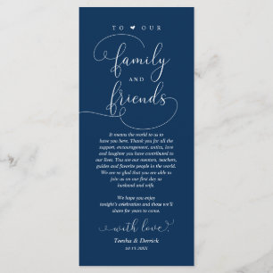 Bruiloft diner, plaats instelling dank u kaart