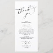 Bruiloft diner, plaats instelling dank u kaart (Voorkant)