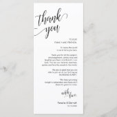 Bruiloft diner, plaats instelling dank u kaarten (Voorkant)