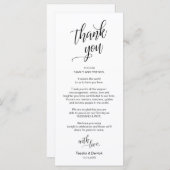 Bruiloft diner, plaats instelling dank u kaarten (Voorkant / Achterkant)