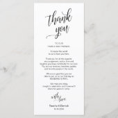 Bruiloft diner, plaats instelling dank u kaarten (Voorkant)