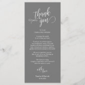 Bruiloft diner, plaats instelling dank u kaarten (Voorkant)