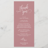 Bruiloft diner, plaats instelling dank u kaarten (Voorkant)