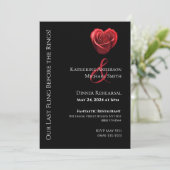 Bruiloft diner repetitie-hart vormige rode roos- kaart (Staand voorkant)