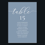Bruiloft Diner, Romance Gast Zitkaart, Kaart<br><div class="desc">Bruiloft Diner Gast Zittafel Grafiek Kaart,  Moderne Romance Dusty Blue thema. Pas de tekst aan en/of verwijder en vul in met uw bruiloftsfeest thema.</div>