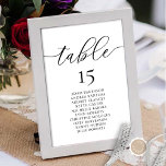 Bruiloft Diner, Romance Gast Zitkaart, Kaart<br><div class="desc">Bruiloft Diner Gast Zittafel Grafiek Kaart,  Moderne Romance Zwart-wit thema. Pas de tekst aan en/of verwijder en vul in met uw bruiloftsfeest thema.</div>