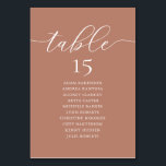 Bruiloft Diner, Romance Gast Zitkaart, Kaart<br><div class="desc">Bruiloft Diner Gast Zittafel Grafiek Kaart,  Moderne Romance terracotta aards bruin thema. Pas de tekst aan en/of verwijder en vul in met uw bruiloftsfeest thema.</div>
