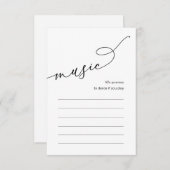 Bruiloft Diner Song Muziek Opties Informatiekaartje (Voorkant / Achterkant)