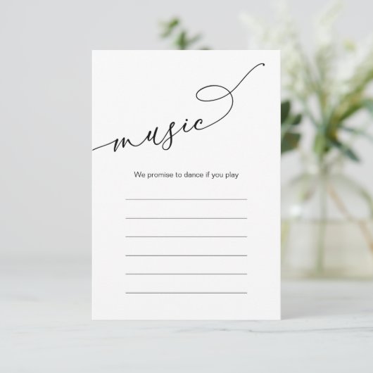 Bruiloft Diner Song Muziek Opties Informatiekaartje (Staand voorkant)