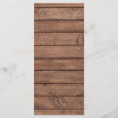 Bruiloft Dinner Menu met Houten Bloem Cascades en  (Achterkant)