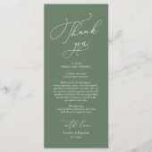 Bruiloft Dinner Place Instelling Dank u Kaart (Voorkant)