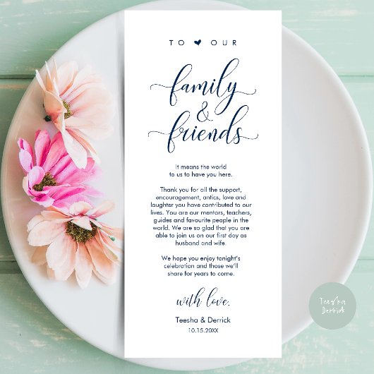 Bruiloft Dinner Place Instelling Dank u Kaart