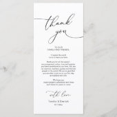 Bruiloft Dinner Place Instelling Dank u Kaart (Voorkant)