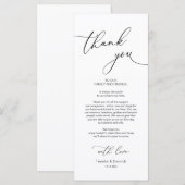 Bruiloft Dinner Place Instelling Dank u Kaart (Voorkant / Achterkant)