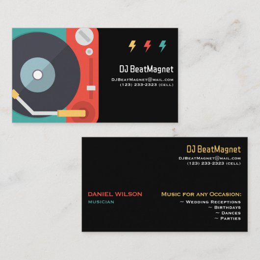 Bruiloft DJ Visitekaartjes Music Mixer (Voorkant / Achterkant)