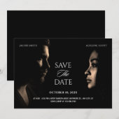 Bruiloft donkerzwarte foto film drama film poster save the date (Voorkant / Achterkant)