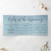 Bruiloft door het zee onder peachy sky zonsonderga drieluik programma (Binnen)