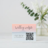 Bruiloft door het zee onder peachy sky zonsonderga informatiekaartje (Staand voorkant)