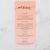 Bruiloft door het zee onder peachy sky zonsonderga menu (Voorkant)