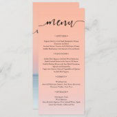 Bruiloft door het zee onder peachy sky zonsonderga menu (Voorkant / Achterkant)