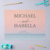 Bruiloft door het zee onder peachy sky zonsonderga tissuepapier (Craft)