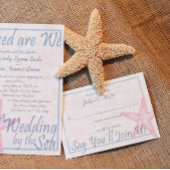 Bruiloft door het Zee Reactie RSVP Kaartje