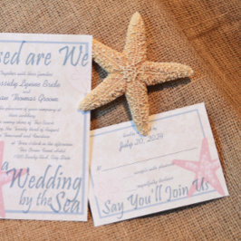 Bruiloft door het Zee Reactie RSVP Kaartje