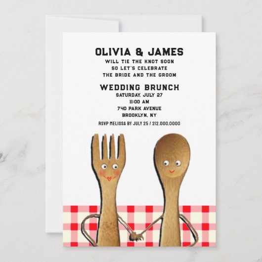 Bruiloft douche brunch kaart (Voorkant)
