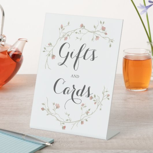 Bruiloft Douche Cadeaus & Kaarten Blush & Sage Flo Reclamebord Met Voetstuk (Insitu)