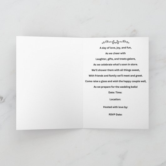 Bruiloft douche kaart (Binnen)