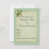 Bruiloft douche, Lily van de vallei gouden harten Kaart (Achterkant)