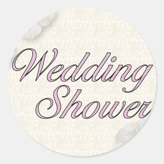 Bruiloft douche ronde sticker (Voorkant)