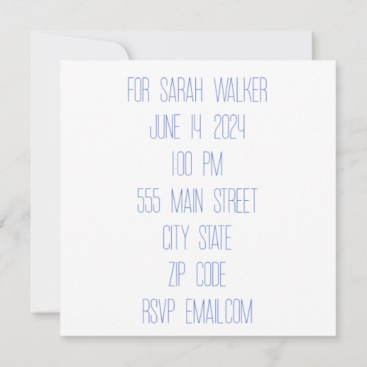 Bruiloft Douche uitnodiging (Achterkant)