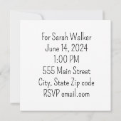 Bruiloft Douche uitnodiging (Achterkant)