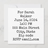 Bruiloft Douche uitnodiging (Achterkant)