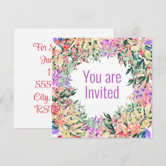 Bruiloft Douche uitnodiging (Voorkant / Achterkant)