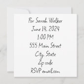 Bruiloft Douche uitnodiging (Achterkant)